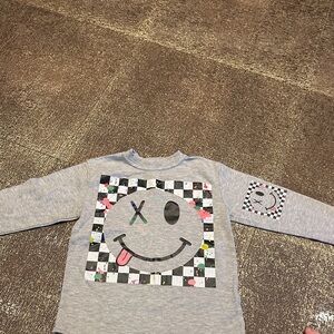 Gray Smiley Face Kids Shirt